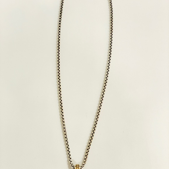 David Yurman Sterling & 14k Gold Diamond Albion Dome 18’’Necklace Pendant - Picture 4 of 6